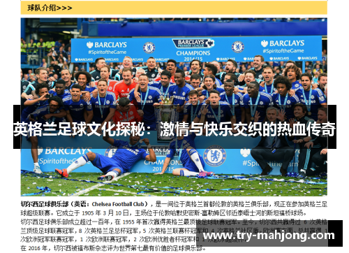 英格兰足球文化探秘：激情与快乐交织的热血传奇